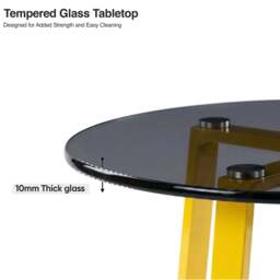 Kyvon Tinted Glass Round Dining Table Set with 4 Chairs - thumbnail 4