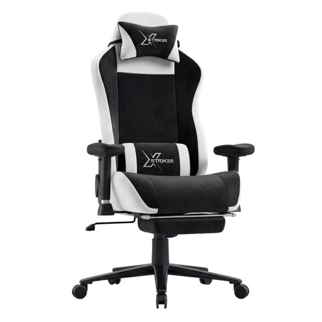 Xstriker Velvet Gaming Chair with Footrest – Wide Ergonomic Chair - image 1