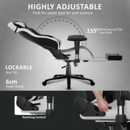 Xstriker Velvet Gaming Chair with Footrest – Wide Ergonomic Chair - thumbnail 4