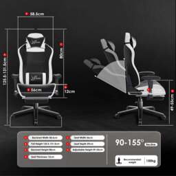 Xstriker Velvet Gaming Chair with Footrest – Wide Ergonomic Chair - thumbnail 6