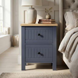 Linra Painted 4 Piece Bedroom Furniture Set Blue - Oak Top - thumbnail 4