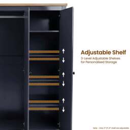 Haven Blue Painted 3 Door Wardrobe with Drawers and Shelves - thumbnail 6