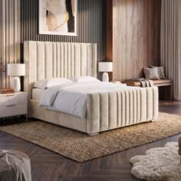 Winged Ottoman Bed Frame with Lines - Ottoman Storage Bed - thumbnail 5