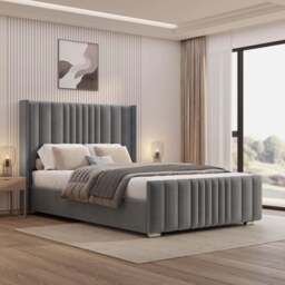 Winged Ottoman Bed Frame with Lines - Ottoman Storage Bed - thumbnail 5