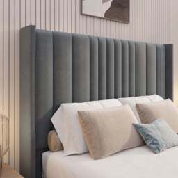 Winged Ottoman Bed Frame with Lines - Ottoman Storage Bed - thumbnail 4
