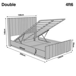 Winged Ottoman Bed Frame with Lines - Ottoman Storage Bed - thumbnail 4