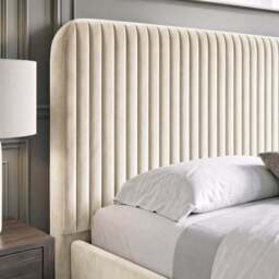 Vertical Line Ottoman Storage Bed - Tall Padded Headboard - thumbnail 5