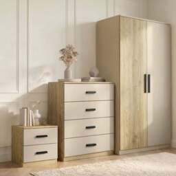 Blythe 3 Piece Bedroom Set - Oak Cashmere Wardrobe & Drawers - thumbnail 1