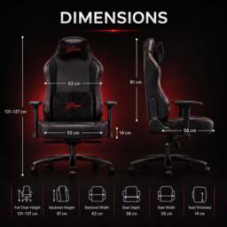 Xstriker High-Back Ergonomic Gaming Chair with Lumbar Support - thumbnail 4
