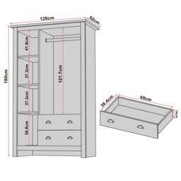 Shaker Triple Wardrobe With Drawers And Shelves - thumbnail 5