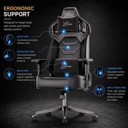 Xstriker High Back Ergonomic Gaming Chair with Lumbar Support - thumbnail 5