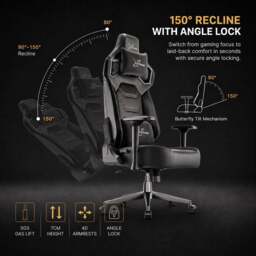 Xstriker High Back Ergonomic Gaming Chair with Lumbar Support - thumbnail 3