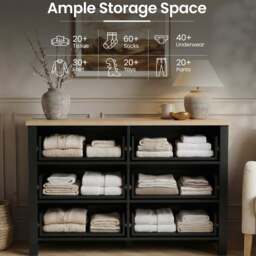 Linra Black Painted Large 6 Chest of Drawers - Bedroom Dresser - thumbnail 3
