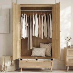 Wovena Rattan 3 Piece Bedroom Furniture Set Oak Effect - thumbnail 6