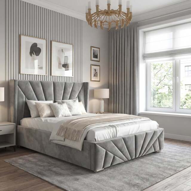 Velvet Ottoman Storage Bed - Sunrise Ottoman Bed Frame - image 1