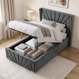 Velvet Ottoman Storage Bed - Sunrise Ottoman Bed Frame - thumbnail 2