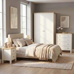 Linra Painted 3 Piece Bedroom Set - Oak Top - thumbnail 2