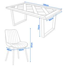 Aldridge 4 and 6 Seater Dining Table and Chairs Set - thumbnail 4