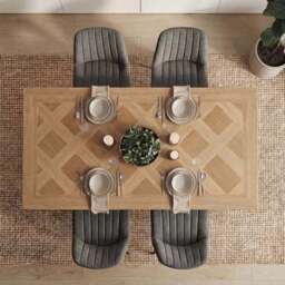 Aldridge 4 and 6 Seater Dining Table and Chairs Set - thumbnail 3