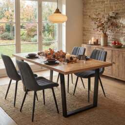 Aldridge 4 and 6 Seater Dining Table and Chairs Set - thumbnail 2