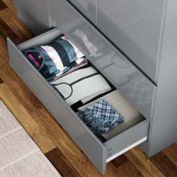 High Gloss 3 Door Wardrobe With Drawers And Shelves - thumbnail 5