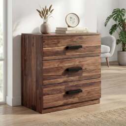 Blythe 3 Drawer Chest - Small Chest of Drawers - Dark Bronx