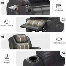 Electric Riser Recliner Chair For Elderly with Heat & Massage - thumbnail 6