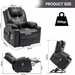 Electric Riser Recliner Chair For Elderly with Heat & Massage - thumbnail 5