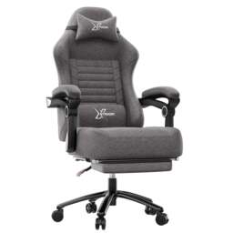 Xstriker Ergonomic Gaming Chair with Footrest & Thick Cushion Backrest - Grey