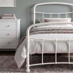 Metal Bed Frame with Curved Headboard, Single, Double and King - thumbnail 5