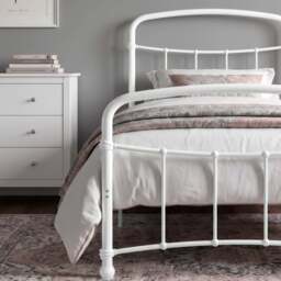 Metal Bed Frame with Curved Headboard, Single, Double and King - thumbnail 5