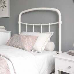 Metal Bed Frame with Curved Headboard, Single, Double and King - thumbnail 4