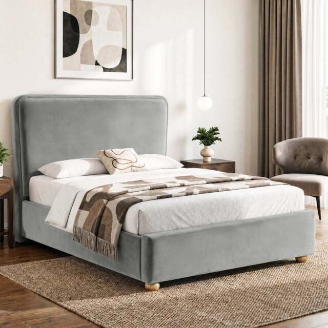 Plush Velvet Ottoman Storage Bed with Comfy Backrest - image 1