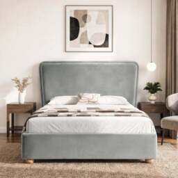 Plush Velvet Ottoman Storage Bed with Comfy Backrest - thumbnail 2