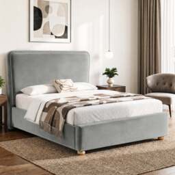 Plush Velvet Ottoman Storage Bed with Comfy Backrest