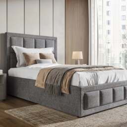 Linen Ottoman Bed Frame - End Lift Ottoman Storage Bed - thumbnail 6