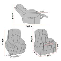 Riser Recliner Chair With Cup Holder, Heat and Massage - thumbnail 4