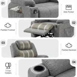 Riser Recliner Chair With Cup Holder, Heat and Massage - thumbnail 6