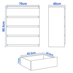 High Gloss 4 Drawer Chest of Drawers - Bedroom Drawers - thumbnail 5