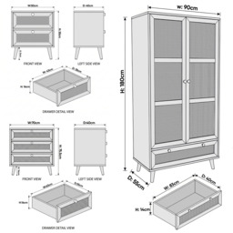 Wovena Rattan 3 Piece Bedroom Furniture Set Black - thumbnail 5