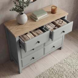 Haven Painted Large 6 Chest of Drawers - Grey Bedroom Dresser - thumbnail 3