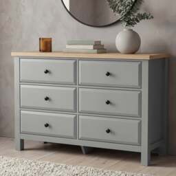Haven Painted Large 6 Chest of Drawers - Grey Bedroom Dresser - thumbnail 1