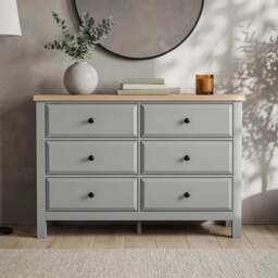 Haven Painted Large 6 Chest of Drawers - Grey Bedroom Dresser - thumbnail 2