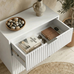 Flutrina Painted 3 Drawer Chest of Drawers with Metal Legs - thumbnail 5