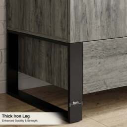 Rustvale Industrial 2 Door Wardrobe with Drawer - Wooden Grey Effect - thumbnail 6