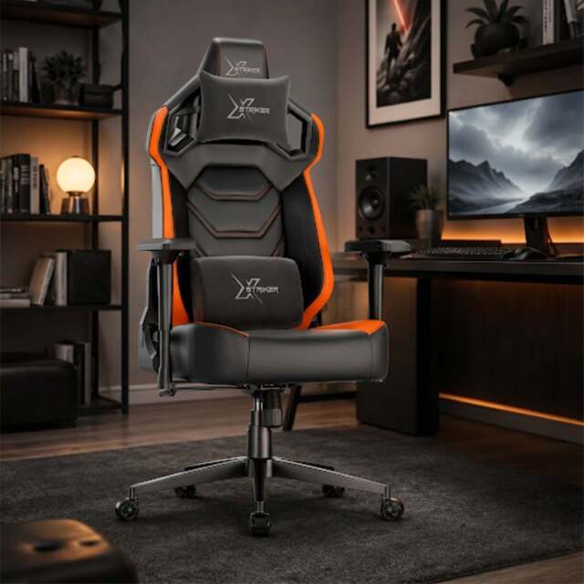 Xstriker High Back Ergonomic Gaming Chair with Lumbar Support - Orange