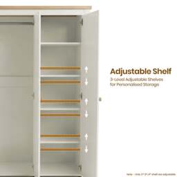 Haven White 3 Door Wardrobe With Drawers and Adjustable Shelves - thumbnail 3