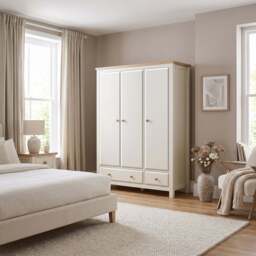 Haven White 3 Door Wardrobe With Drawers and Adjustable Shelves - thumbnail 5