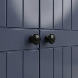 Blue 2 Door Double Wardrobe with Shelves and Hanging Rail - thumbnail 5