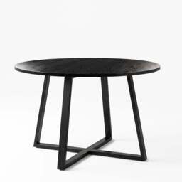 Kyvon Round Dining Table Set with 4 Chairs - Black Wood Effect - thumbnail 5